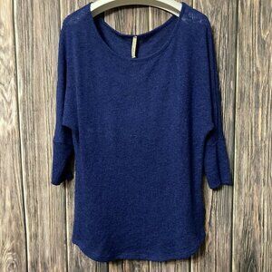 Bella D Women’s 3/4 Sleeve NAVY Light Sweater